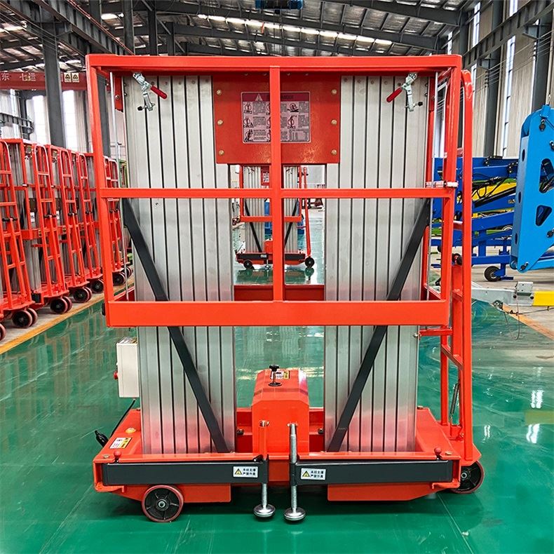 Platform Pengangkat Paduan Aluminium Tiang Kembar